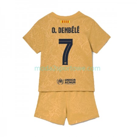 Koszulka FC Barcelona Ousmane Dembele 7 Dziecięcy Wyjazdowe Stroje Piłkarskie 2022/23 Krótki Rękaw